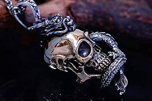 Amazon.co.jp: スカル 髑髏 ドラゴン 龍 ゴールド シルバー925