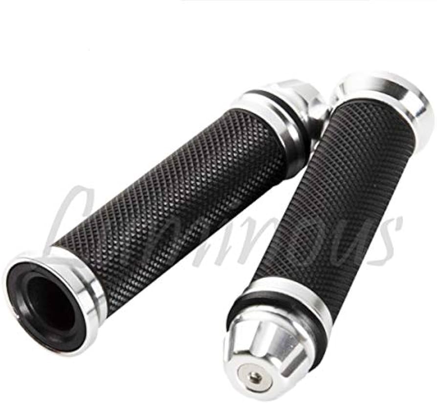 Amazon | アルミ製 ハンドル グリップ 22.2mm バーエンド 一体型 銀