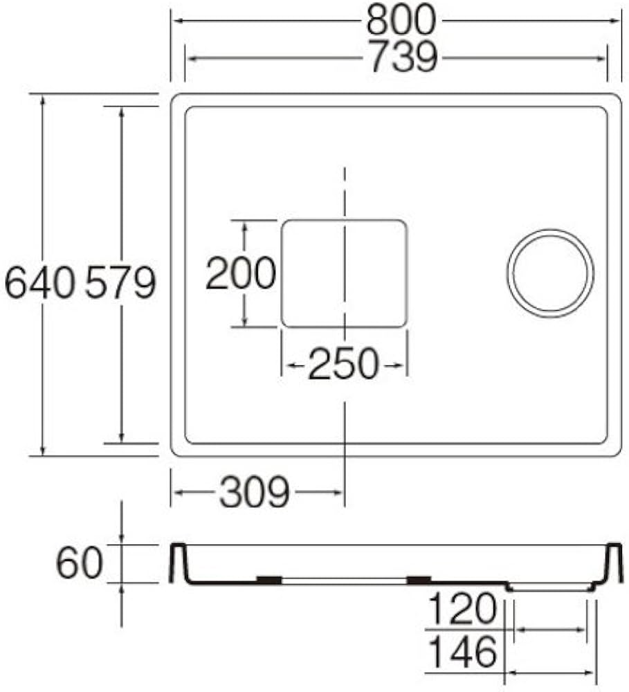 Amazon.co.jp: SANEI 【洗濯機パン】 点検口付 外寸640×800mm H542-800