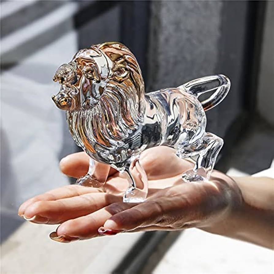 Amazon.co.jp: 手作りの吹きガラスクリスタルライオン ライオン