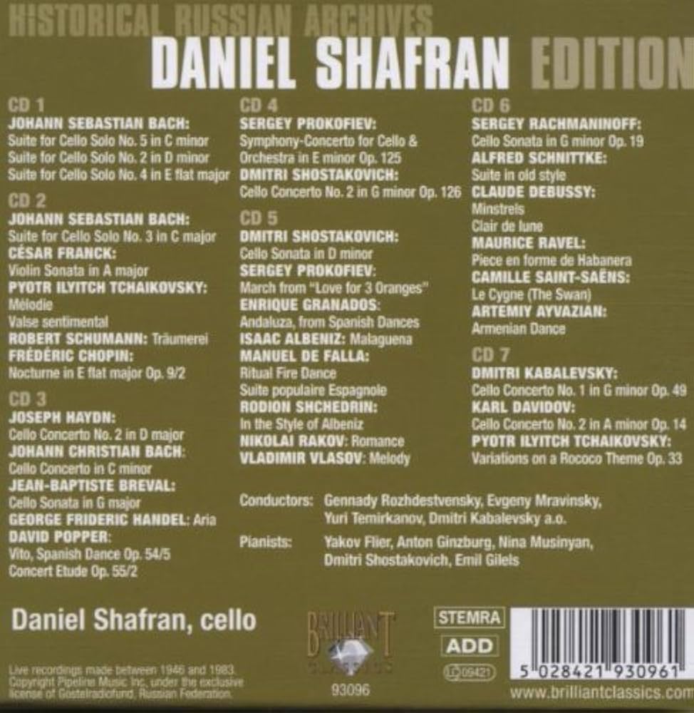 Amazon.co.jp: ダニエル・シャフラン名演奏集(7枚組): ミュージック