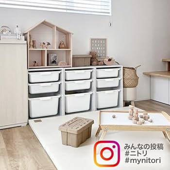 Amazon｜ニトリ(NITORI) 連結できるNカラボ 本棚 収納 扉付き 3段