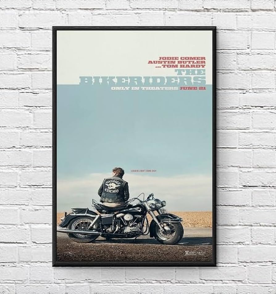 Amazon.co.jp: 【フレーム付-黒-】 映画ポスター ザ バイクライダーズ