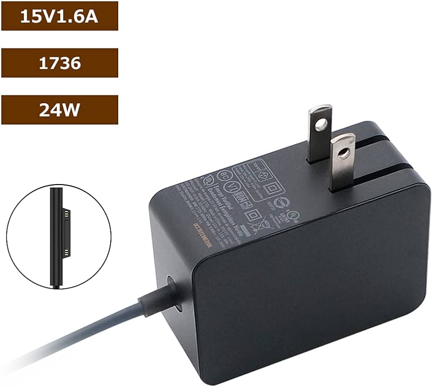 Amazon.co.jp: Surface Go 2 充電器Surface Go 充電器, 15V 1.6A 24W