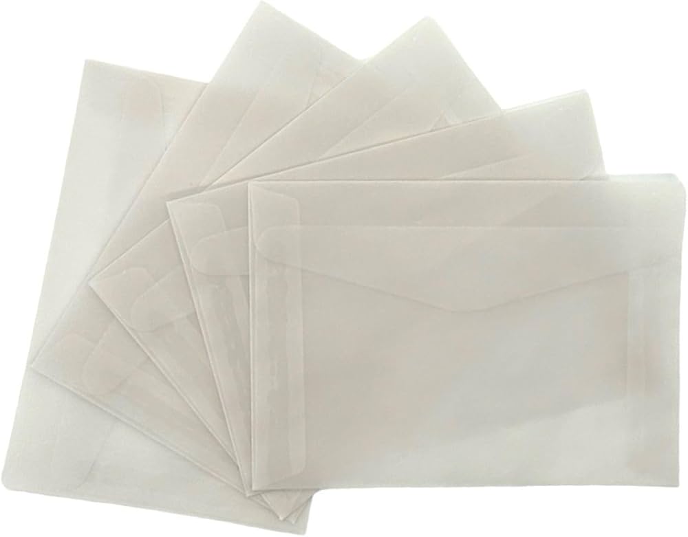 Amazon | 半透明封筒 【100枚】 名刺サイズ 70×100mm 封筒 カマス貼