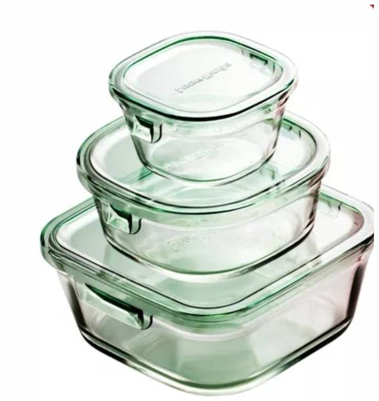 Amazon｜イワキ 耐熱ガラス 保存容器 グリーン 7個セット パック
