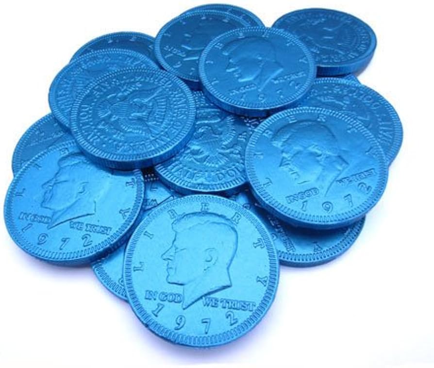 Amazon.com: Fort Knox Milk Chocolate 1.5-inch Coins - Blue Foil, 1