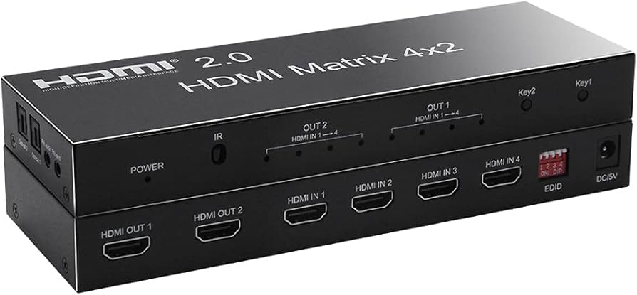 Amazon | HDMIマトリックス 4入力2出力 スイッチ セレクター