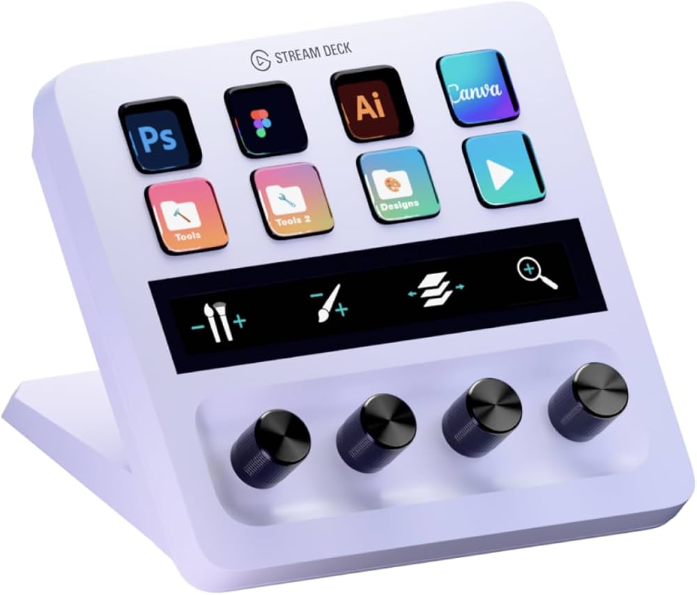 Elgato Stream Deck + White - Studio Controller with LCD Keys