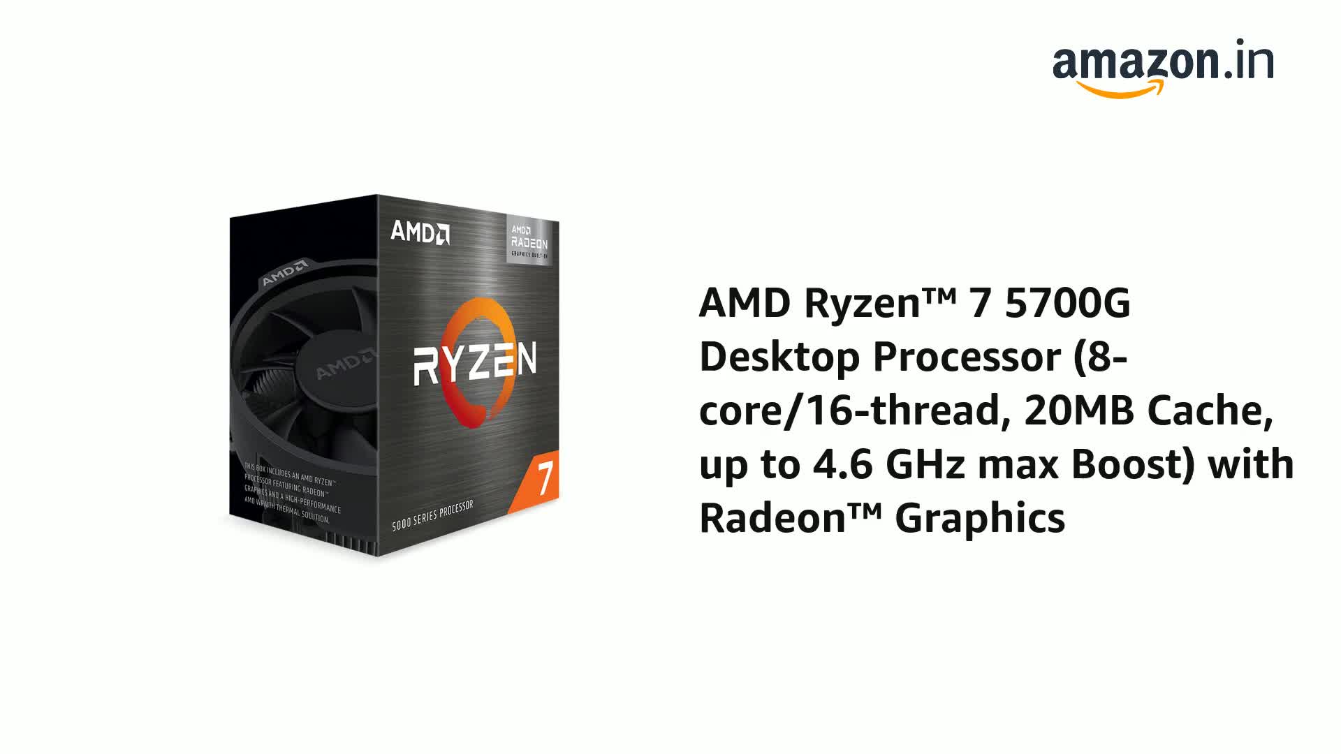 Amazon.in: Buy AMD Ryzen™ 7 5700G Desktop Processor (8-core/16