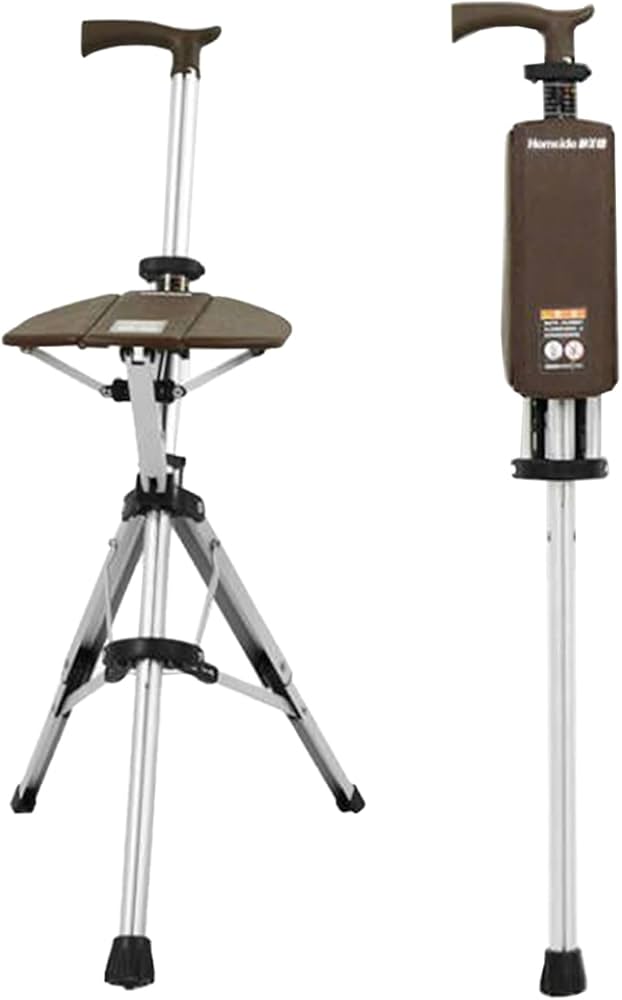 Amazon.co.jp: Hemeide ステッキチェア 椅子付き杖 持ち歩ける椅子 杖