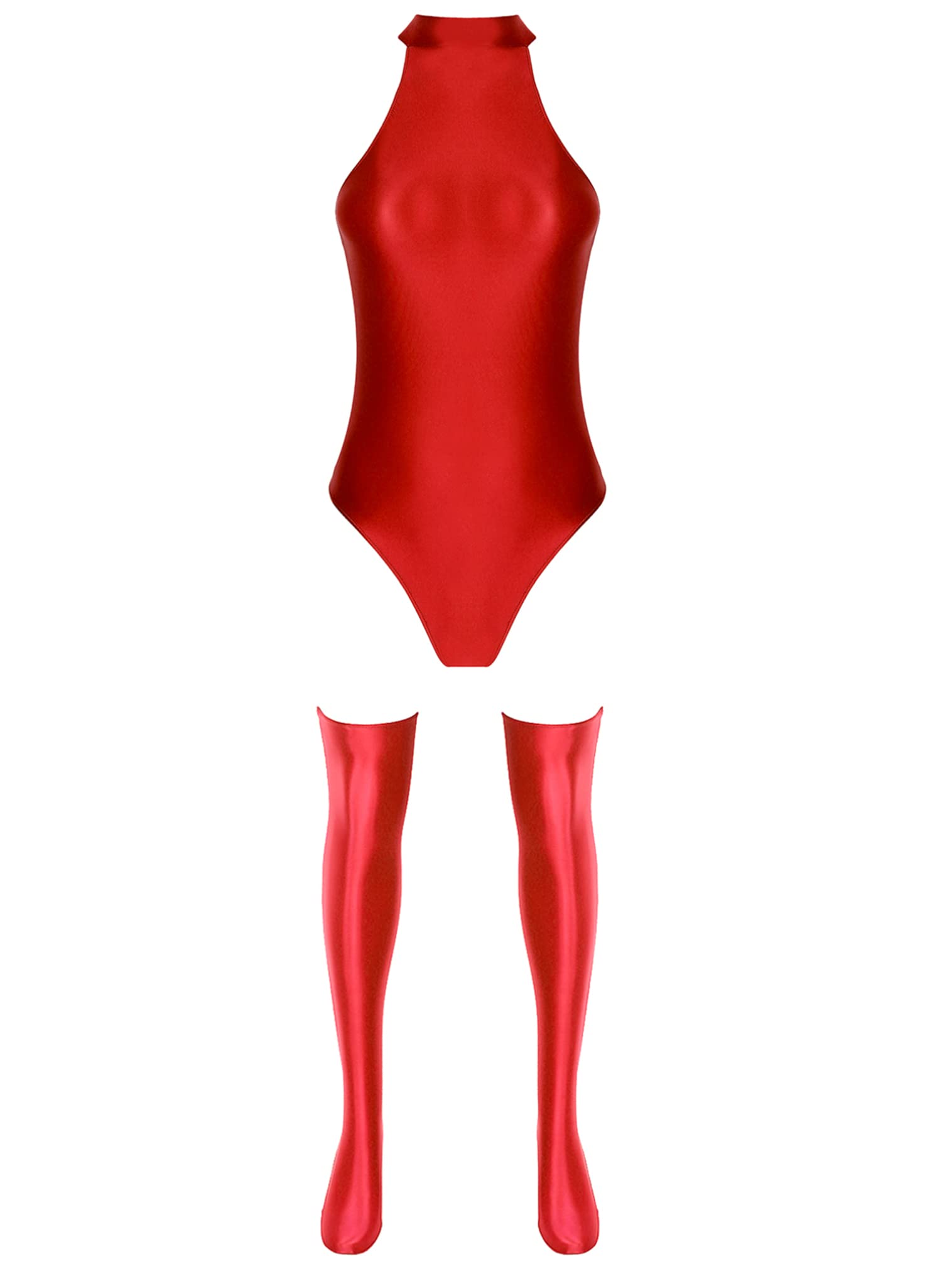 Amazon.co.jp: FEESHOW 超光沢 透け透け ハイレグ レオタード ボディ