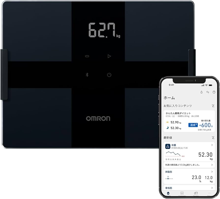261375オムロン 体重 体組成計 カラダスキャン ブラック KRD-703T 体重