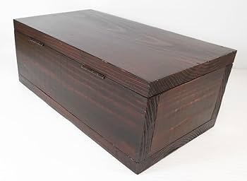 Amazon.co.jp: 自作手造り千両箱アンティック風宝箱銭函木箱貯金箱