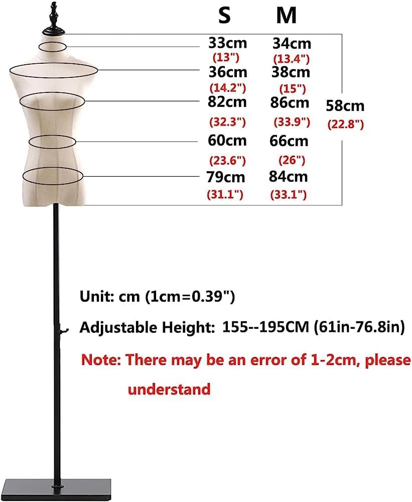 Amazon.co.jp: トルソー ドレス フォーム トルソー 高さ調節可能、61