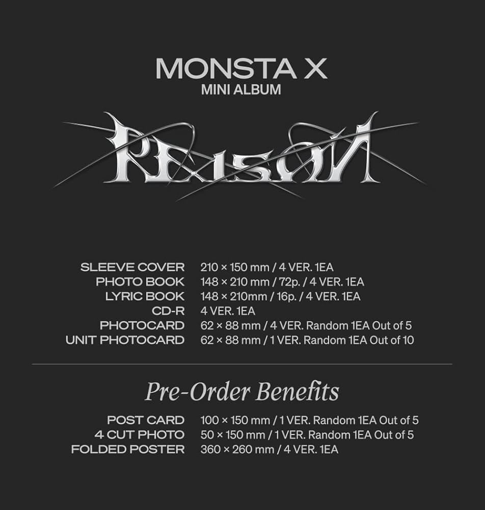 MONSTA X 12th Mini Album Reason ジュホンセット MONSTA X 12th Mini
