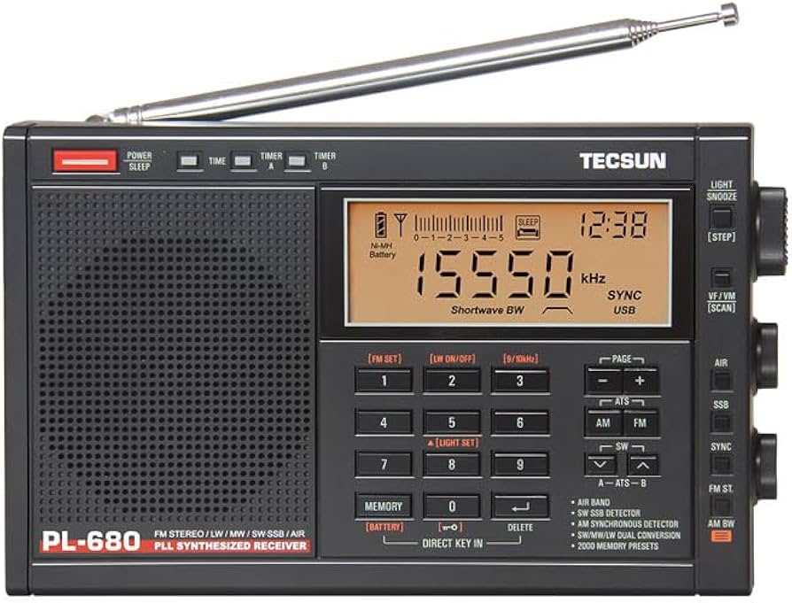 Amazon.co.jp: TECSUN PL-680 (黒) FM/LW/MW/SW/AIR エアバンド BCL