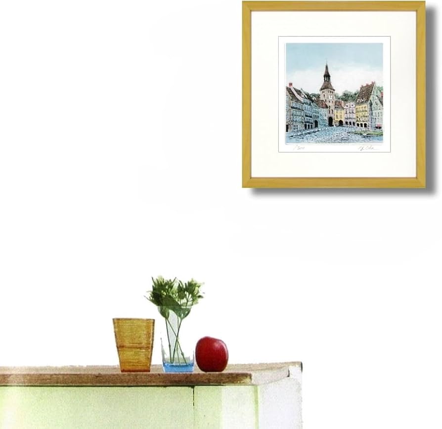 Amazon｜織田義郎 ドイツの小さな街並みII 木地色 エッチング＋手彩色