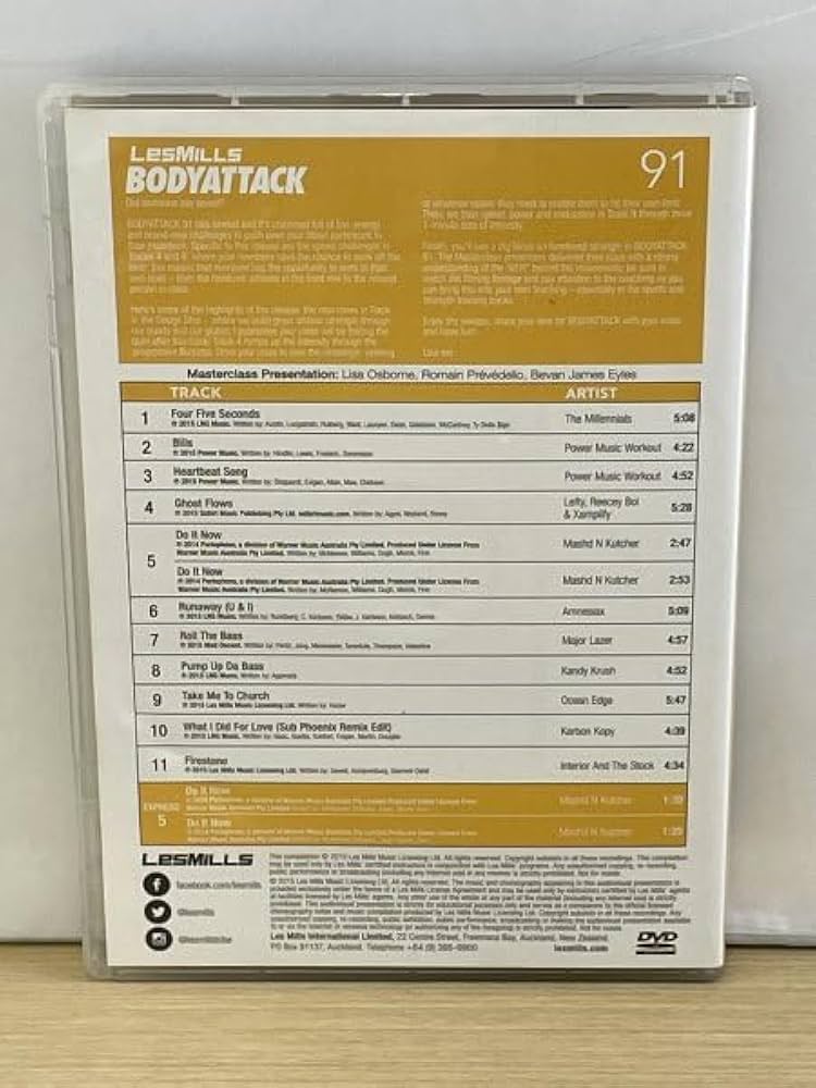 Amazon.co.jp: ◇レスミルズ ボディアタック 91 教習用 DVD+CD+コリオ