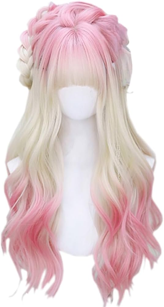 Amazon.co.jp: ロリータ ウィッグ 原宿風 GAL系 ピンク ゴールド