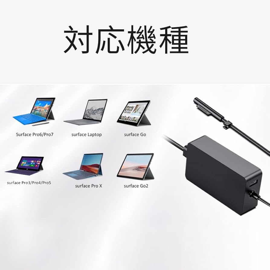 Amazon.co.jp: Surface サーフェス 充電器 65W Surface Pro3/4/5/6/7/X