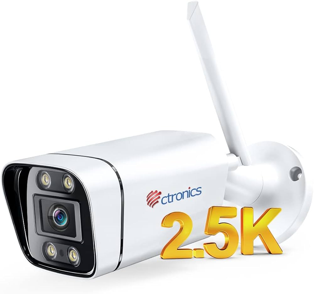 Amazon.co.jp: Ctronics 防犯カメラ 屋外 400万画素 2.5K ナイトカラー