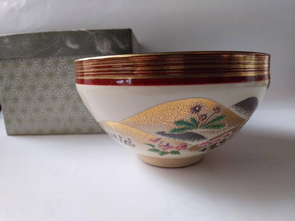 Amazon.co.jp: 加藤貴山 作 天目金彩山水 抹茶碗 京焼 清水焼 茶道具