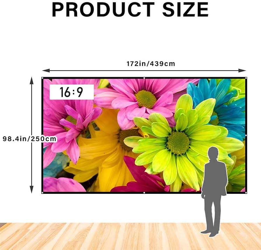 Amazon | Japard 200インチ プロジェクタースクリーン 屋外 屋内 4K