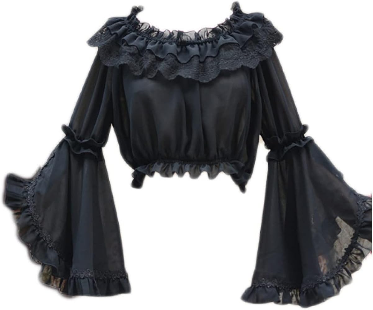 Amazon.co.jp: [AYBTO] ロリータ ブラウス シャツ 姫袖 夏 七分袖 M