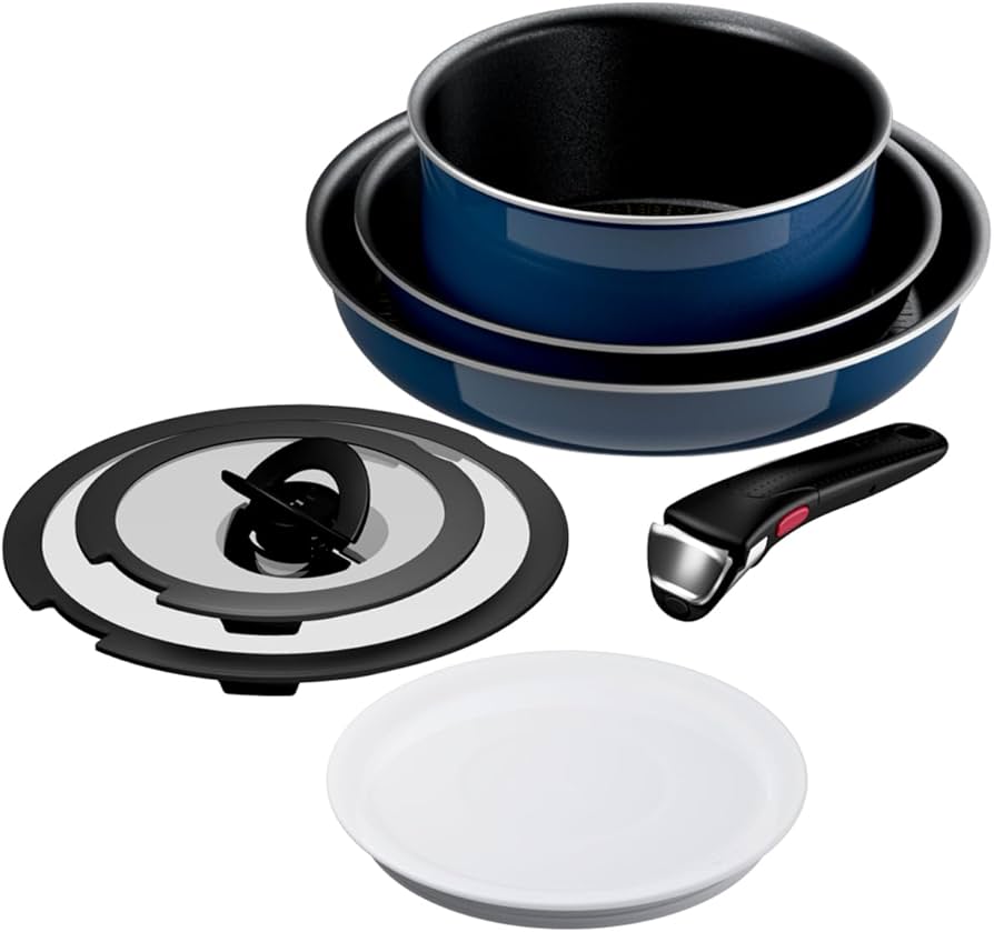 Amazon.co.jp: T-fal Frying Pan 7-Piece Set, Ingenio Neo Royal Blue
