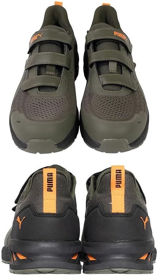 Amazon | [プーマ] 安全靴 グライド オリーブ 26.5cm H&L 面ファスナー