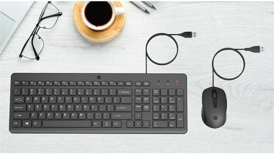 Amazon | HP 150 有線マウスとキーボードコンボ - フルサイズ 薄型