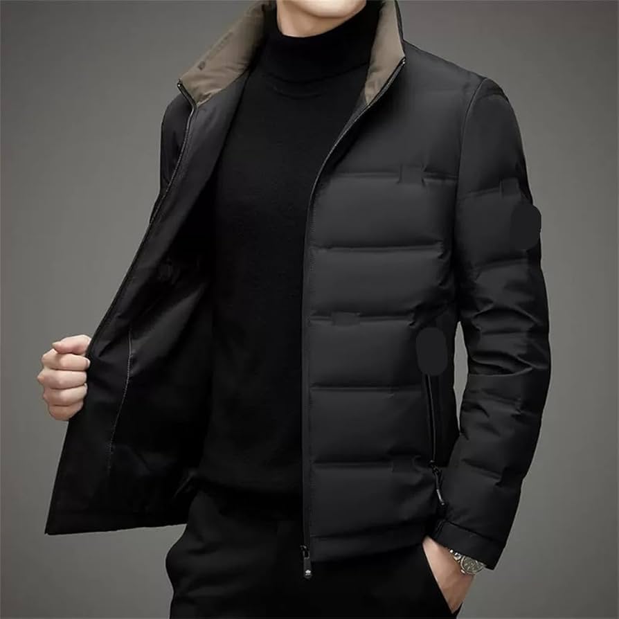 Amazon.com: YMGSCC Winter Down Jacket Men's Stand Collar Contrast