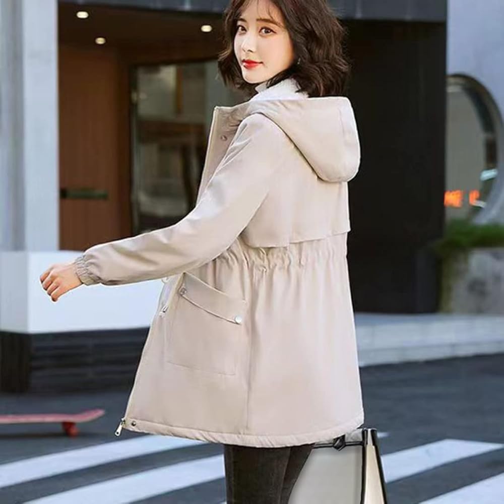 希少 マルニ 上質 コットン混フード付コート ジップ ポリエステル