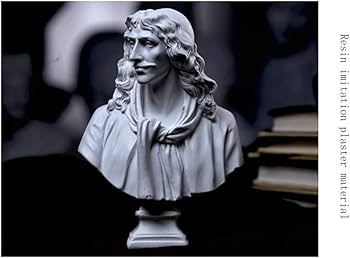 Amazon.co.jp: モリエールバスト像彫刻、樹脂手工芸品模造石膏像ホーム