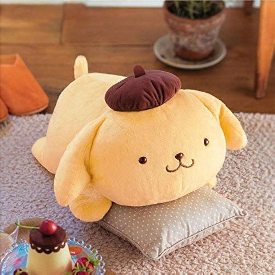 Amazon.co.jp: ポムポムプリン ぽってり寝そべりBIGぬいぐるみ : おもちゃ