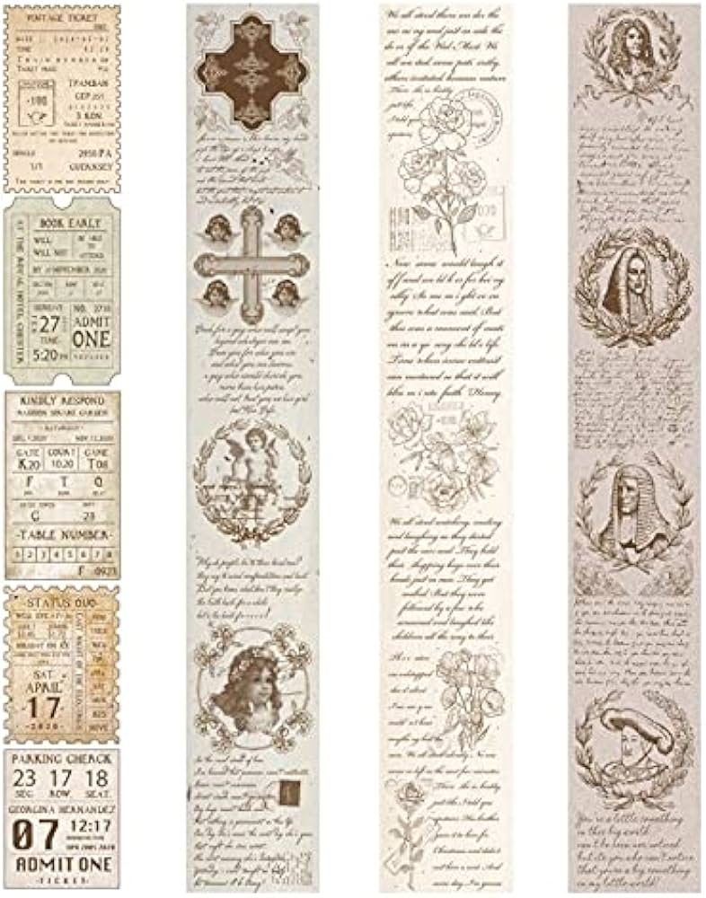 Amazon | 海外 マスキングテープ 珍しい ◇幅5cm 8種類◇ 透ける 英語