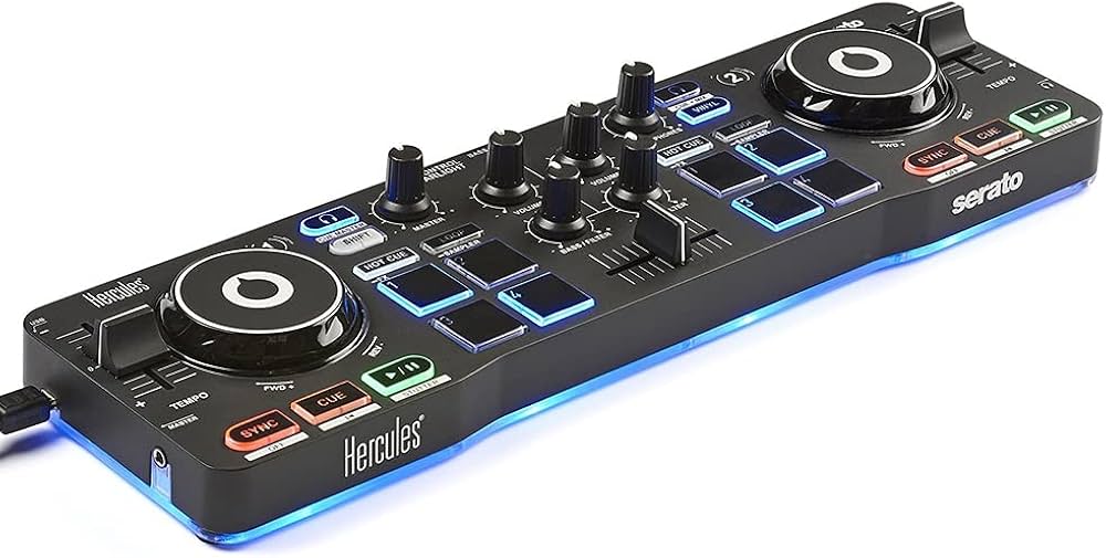 Hercules DJControl Starlight – Ultrakompakter 2-Deck USB-DJ