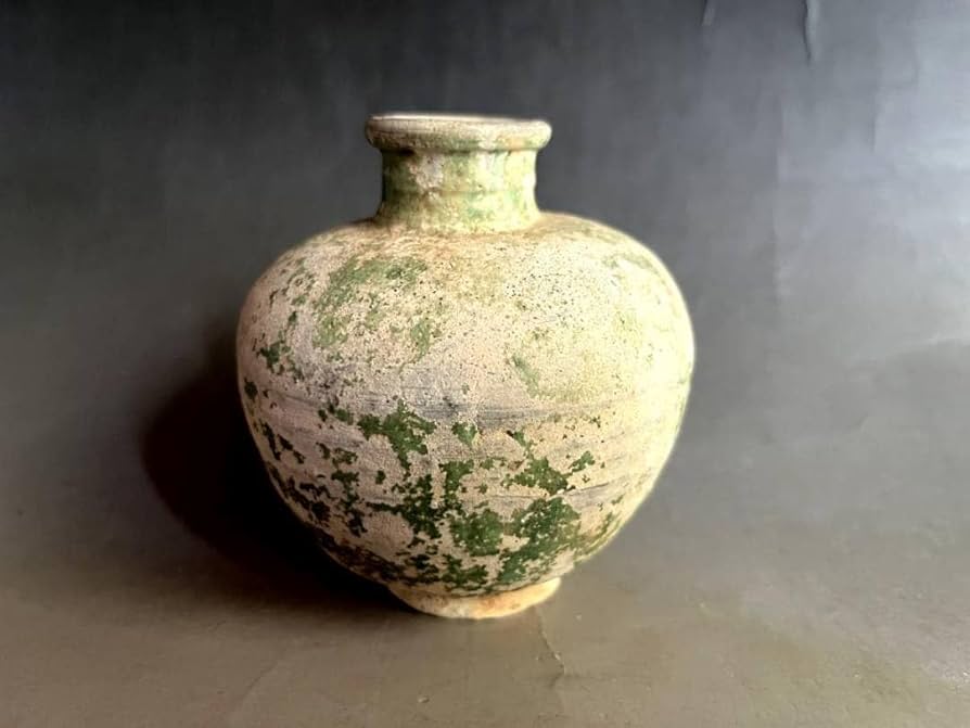 Amazon.co.jp: 壺□緑釉 土器 須恵器 小壷 発掘品 古壺 時代物 古玩