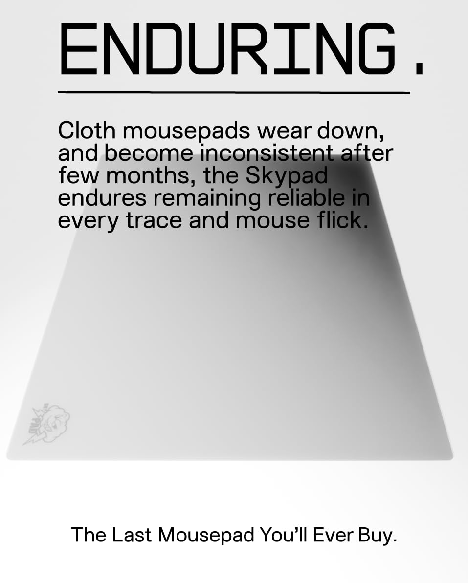 SkyPAD Glas 3.0 XL Gaming Mouse Pad with Cloud Logo | Professional