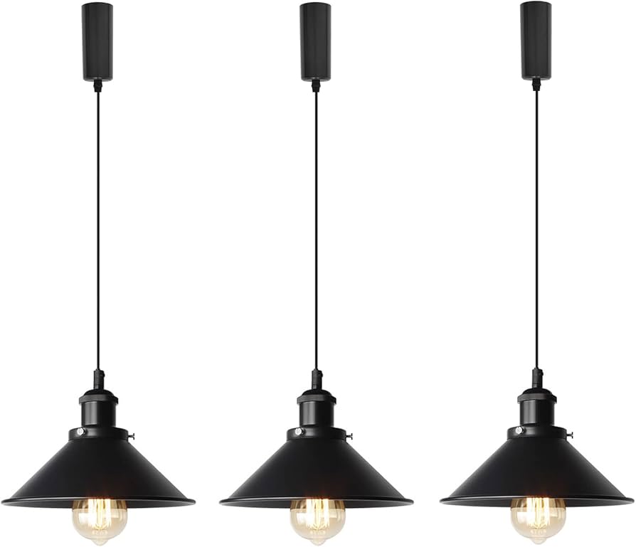Amazon.co.jp : KIVEN 3個入 ブラック ペンダントライト レトロ 長さ