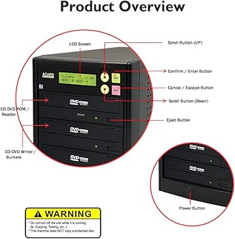 Amazon.com: ACARD TECHNOLOGY 1 to 3 24X Burner CD DVD Duplicator