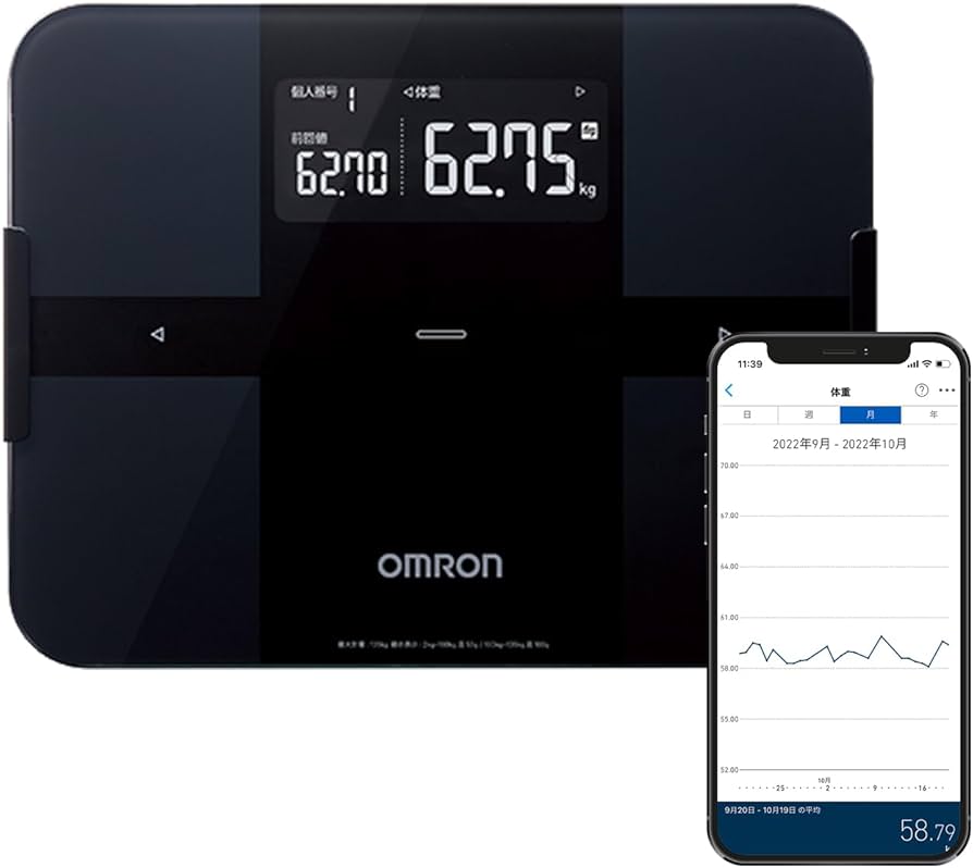 Amazon | オムロン 体重体組成計 HBF-256T-BK | Omron | 体重・体脂肪