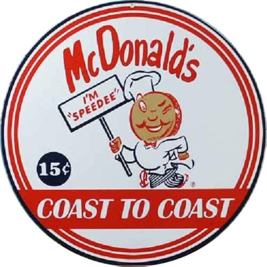 Amazon.co.jp: 【ブリキ看板】McDonald's／マクドナルド Speedee 丸型