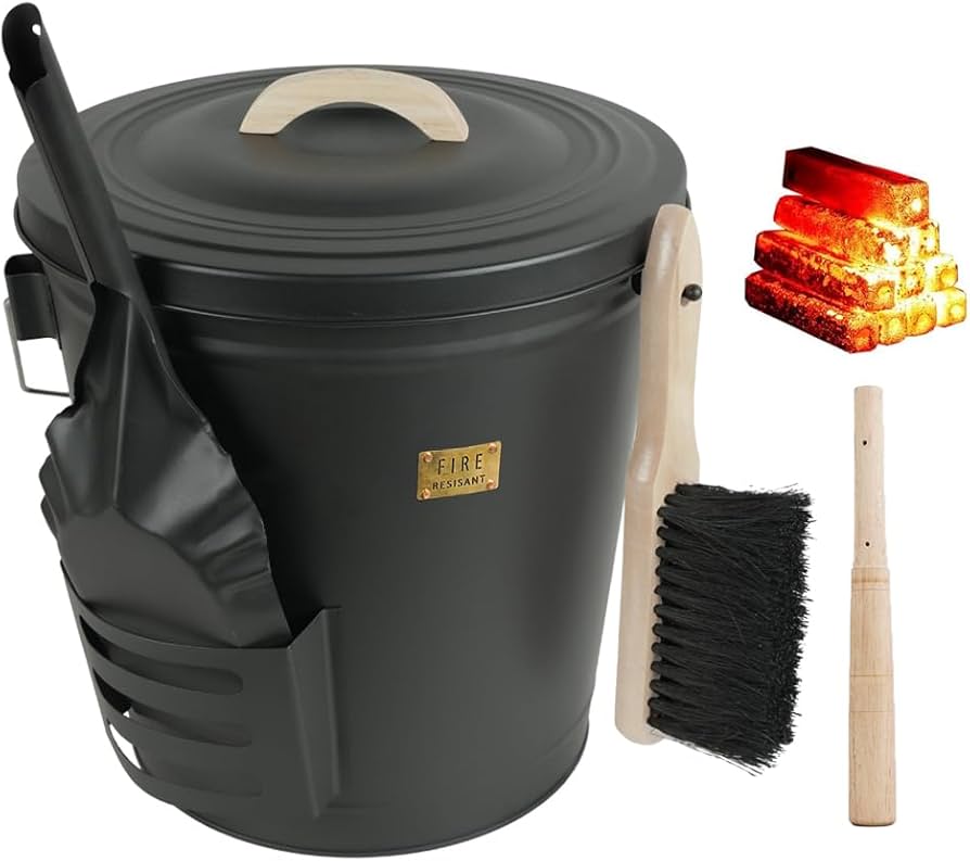 Amazon.com: Annie Garden Ash Bucket with Lid and Shovel, Hand