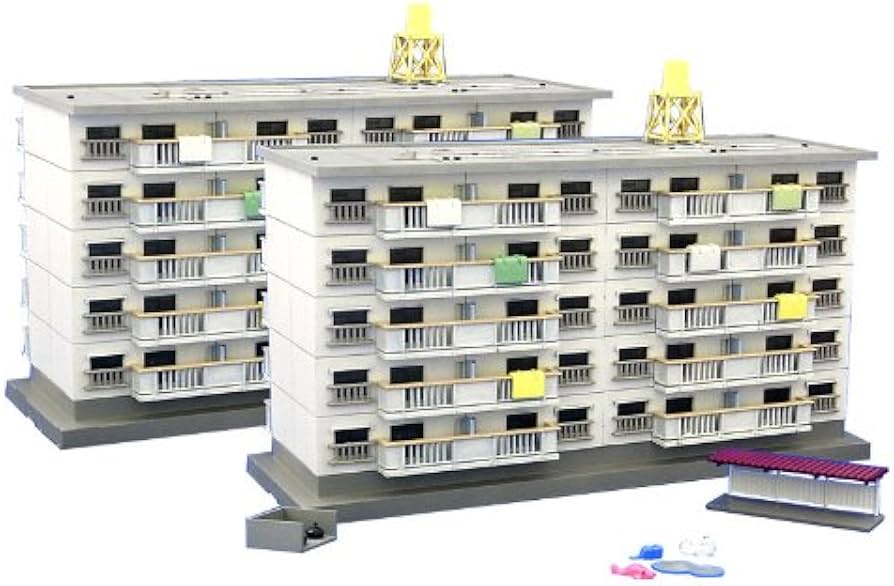 Amazon | スカイネット 建築ロマン堂 No.01 1/150 団地 (ホワイト) 2棟