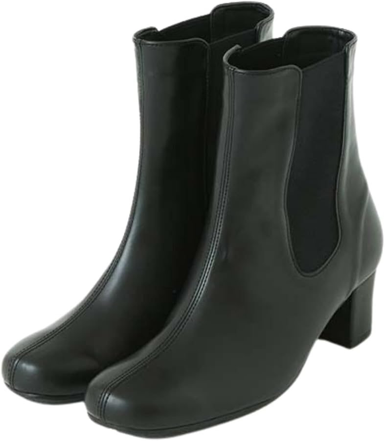 Amazon | [RAKUNA] ラクナ 整体サイドゴアブーツ ヒールタイプ 5.5cm