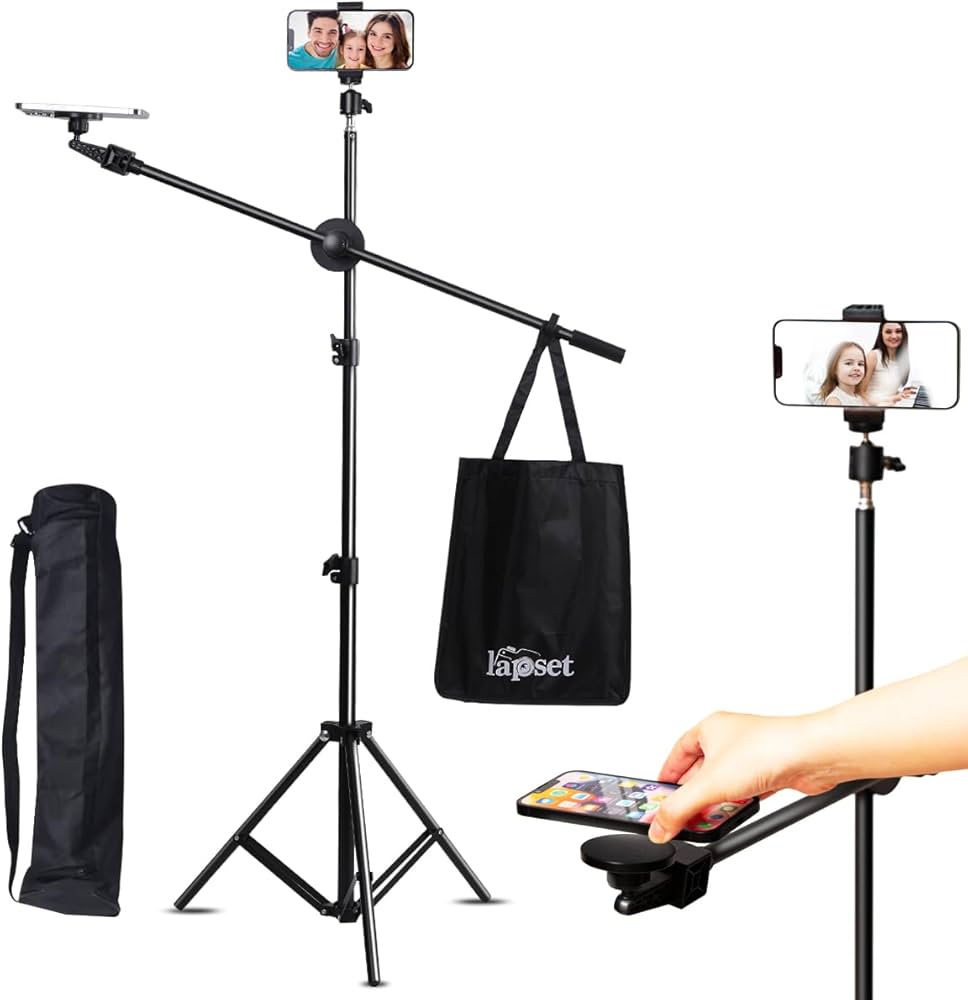 Amazon.co.jp: lapset 【マグネットで簡単装着】 スマホ 三脚 俯瞰撮影