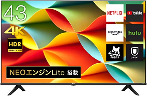 Amazon | ハイセンス 43V型 4Kチューナー内蔵 液晶テレビ 43A6G Amazon