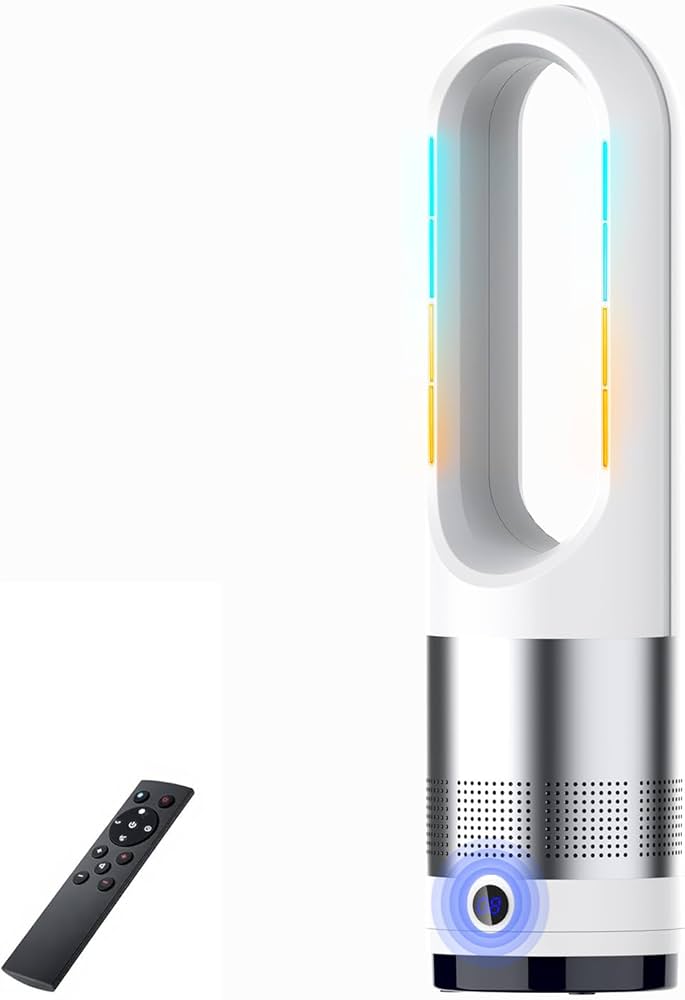 Amazon | 扇風機 羽なしタワーファン【2025冷暖兼用・羽根無し】8段階